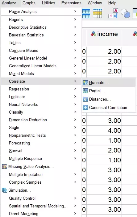 การวิเคราะห์ correlation ด้วย spss 