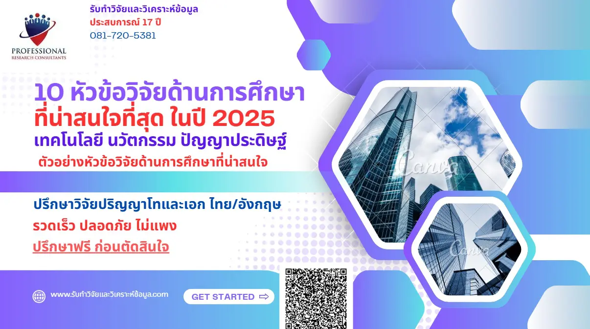 หัวข้อวิจัยด้านการศึกษาที่น่าสนใจ 2025 ตัวอย่างหัวข้อวิจัยการศึกษา
