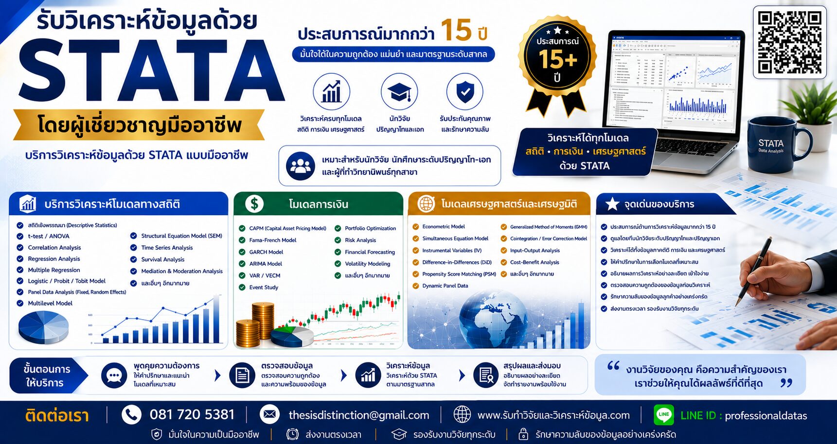 บริการวิเคราะห์ข้อมูลด้วย STATA