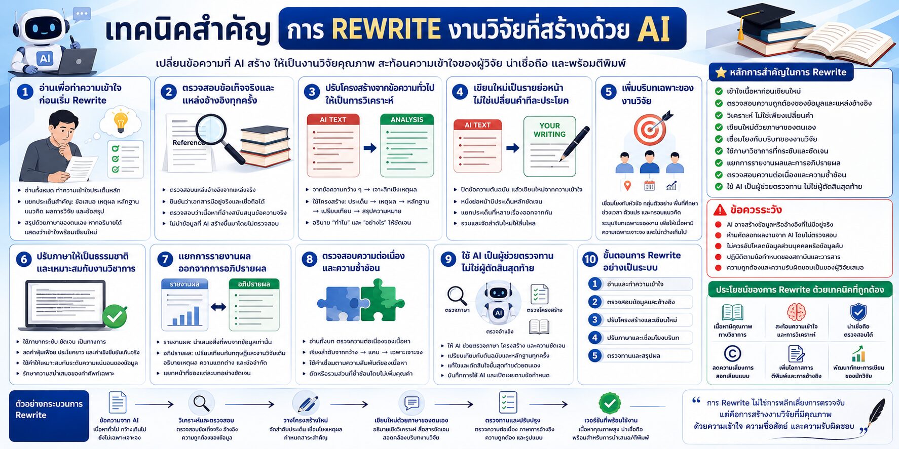 การ rewrite งานวิจัยที่สร้างด้วย ai
