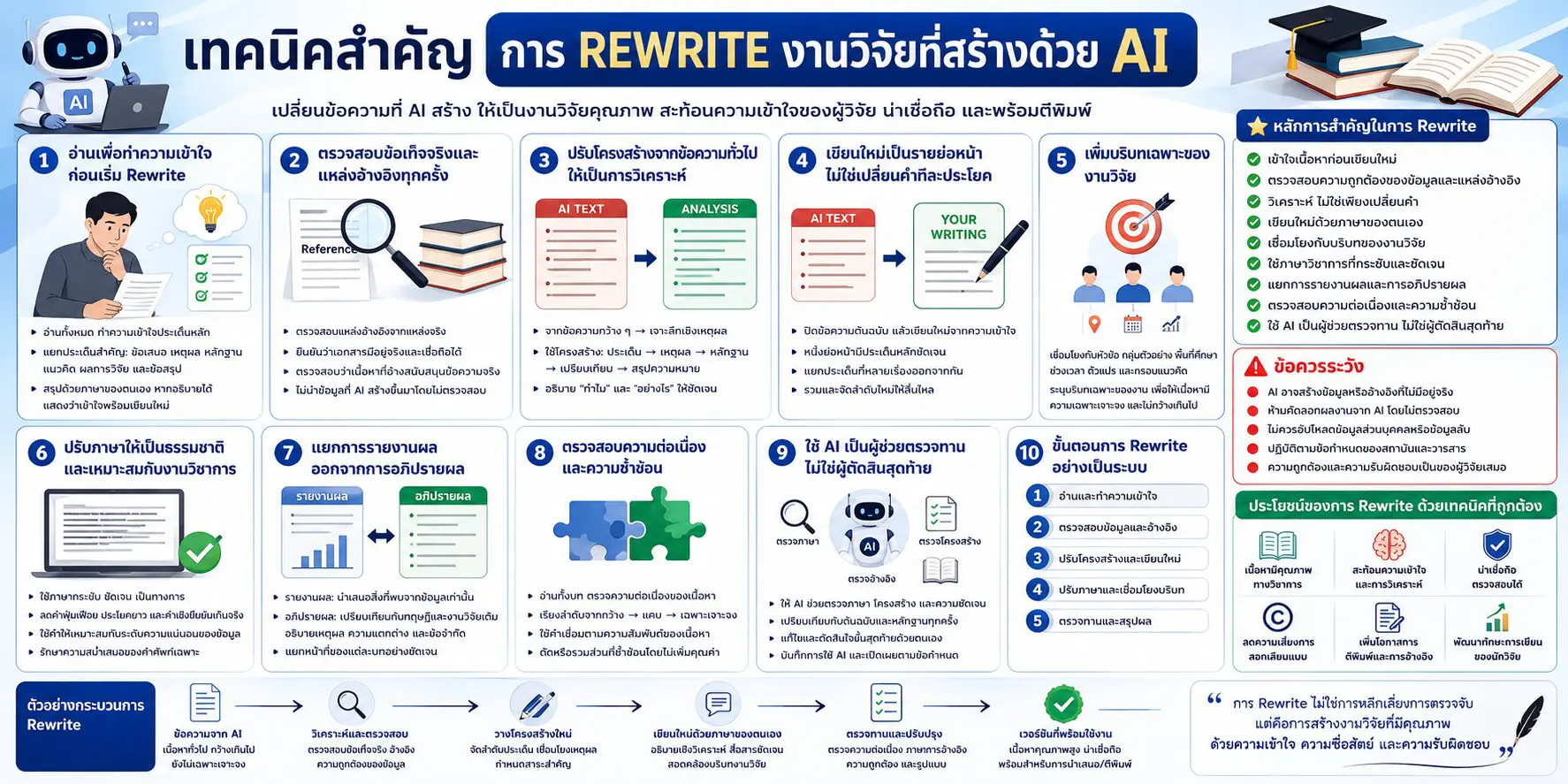 การ rewrite งานวิจัยที่สร้างด้วย ai